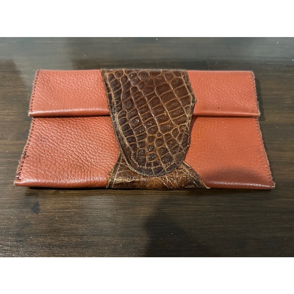 Women's wallet/Clutch Brown and Orange One Size